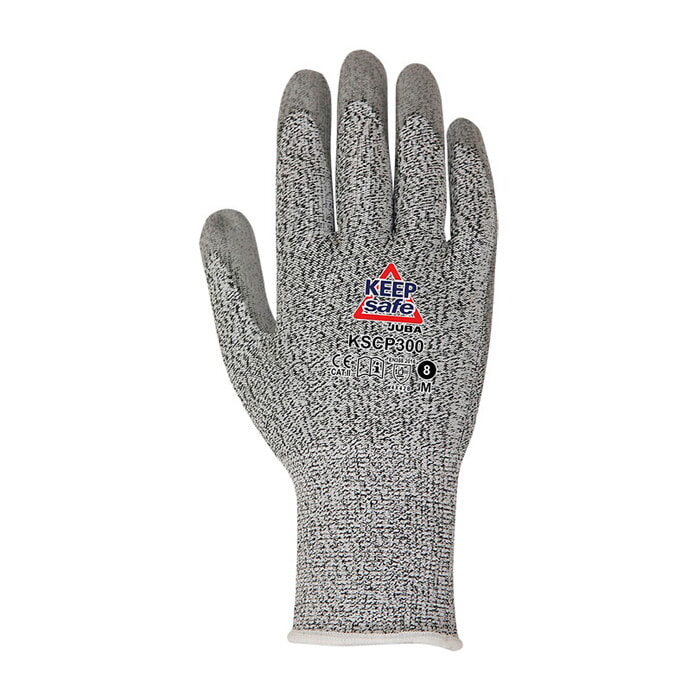 Guante de Poliéster Hdpe con Elastano y Recubierto de Poliuretano en Palma. Talla 6