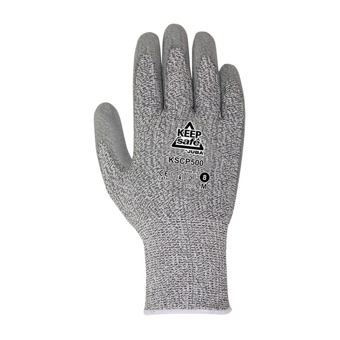 Guante de Fibra Hdpe y Fibra de Vidrio con Recubrimiento de Poliuretano en Palma. Talla 9