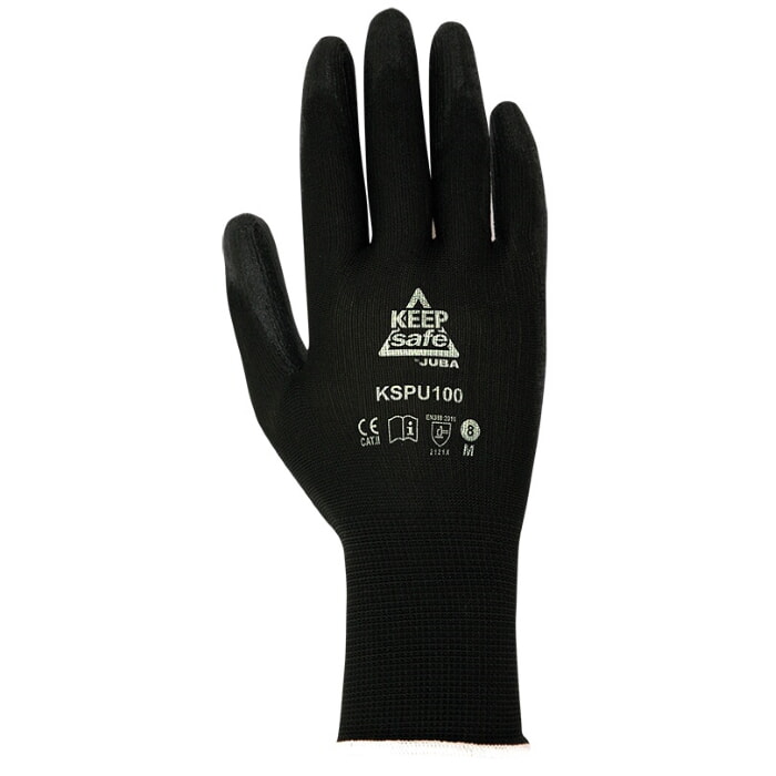 Guante de Poliéster Recubierto de Poliuretano en Palma. Gama Keepsafe. Talla 8