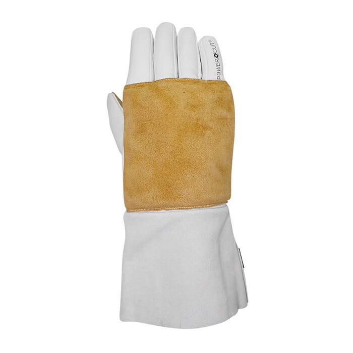 Guante de Serraje Vacuno y Flor de Cabra con Refuerzo en Palma. Manguito con Cierre de Velcro. Talla 10