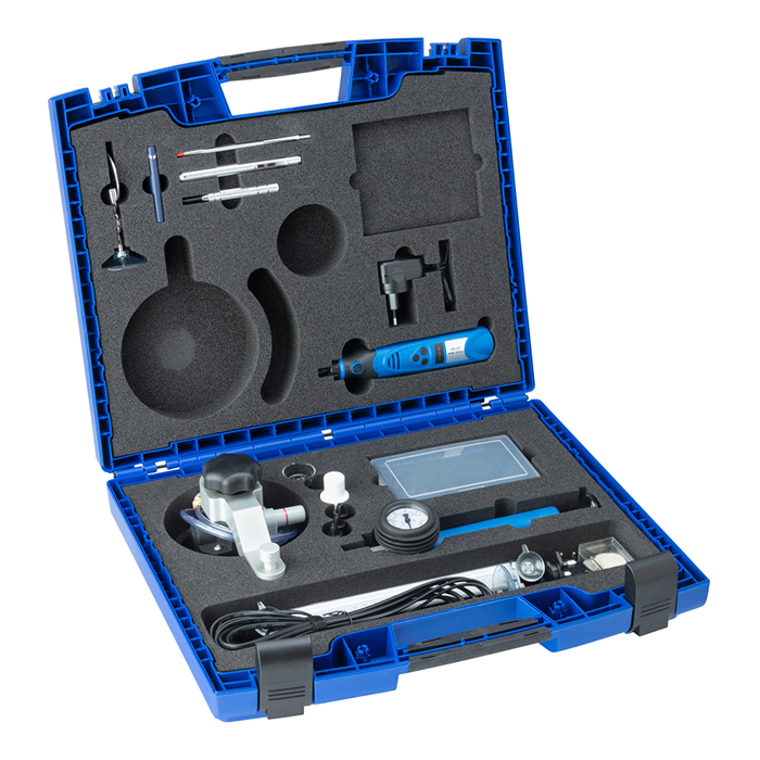 Maletín con sistema de reparación de vidrios laminados de turismos y vehículos industriales 1stk