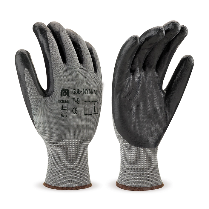 Guante de poliéster Gris T.9