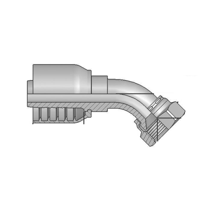 Hembra giratoria JIC Codo 45° 1 5/16 T3/4