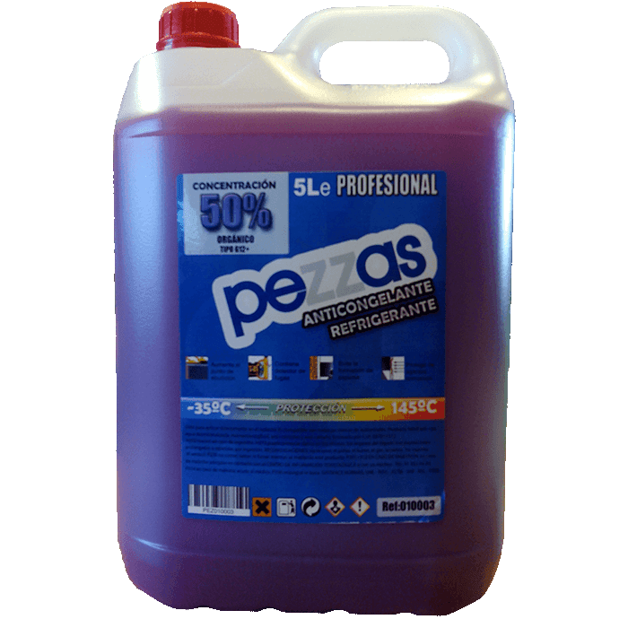 Anticongelante Refrigerante 50% Orgánico G12 Morado 5L