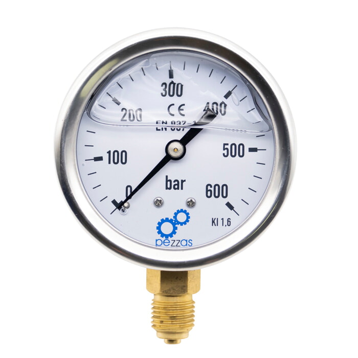 Manómetro glicerina CEC GBV 63Ø Vert 1/4 0 a 2,5 bar